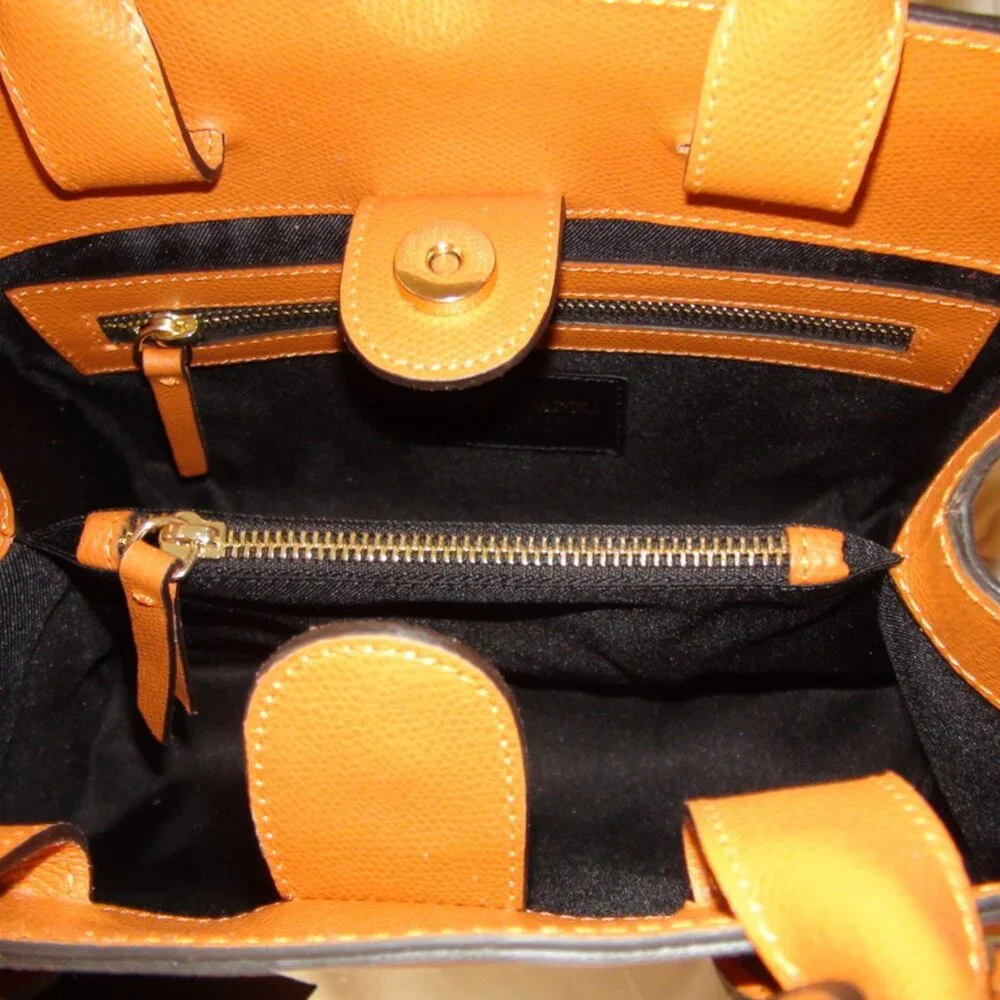 Vittoria Napoli Leather Two Handle Tote Made in Italy